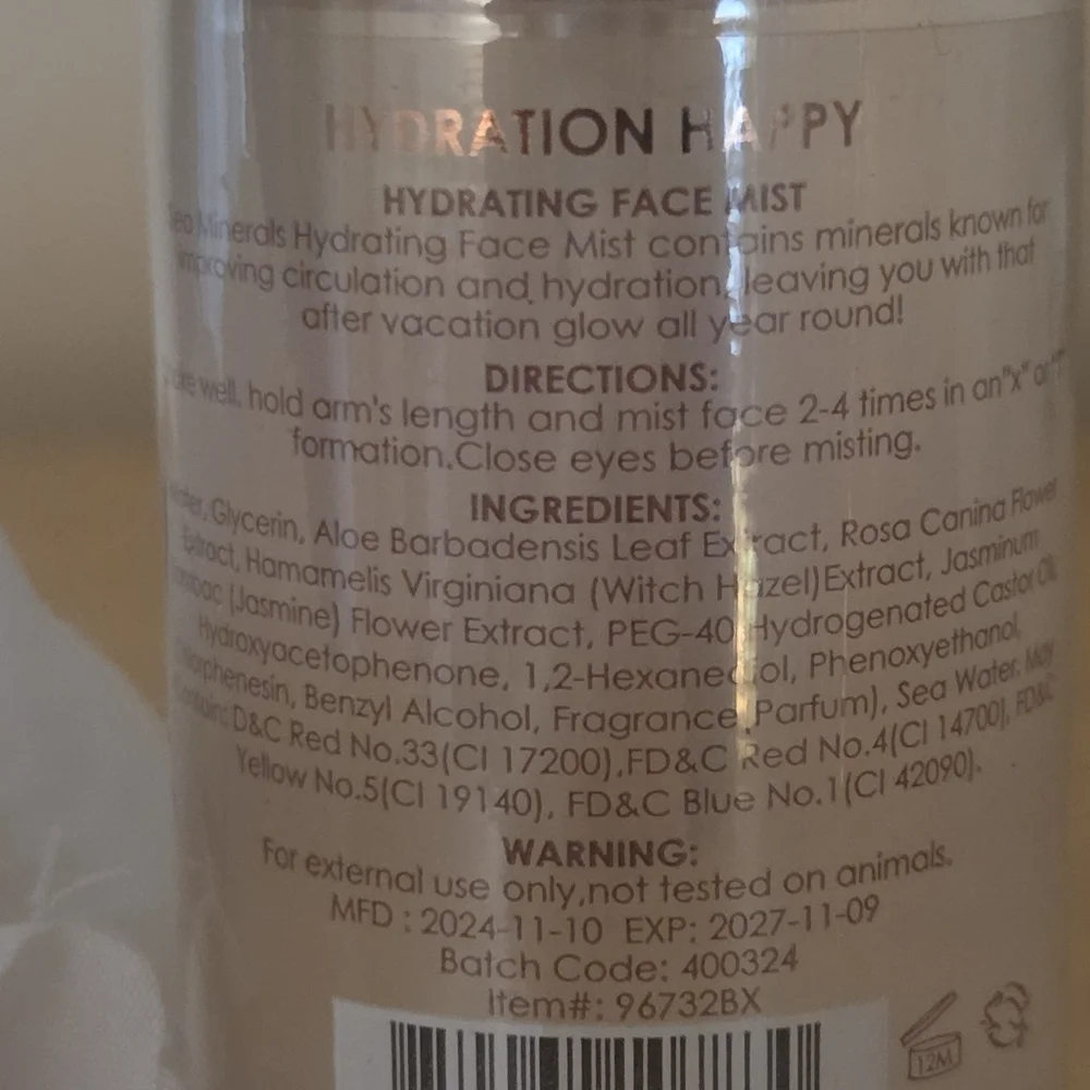 Manna Kadar Hydration Happy Sea Minerals Hydrating Face Mist NWT